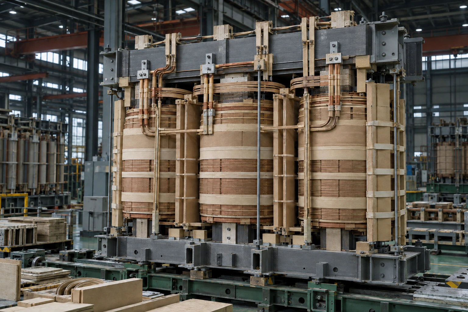 Power transformer active part during manufacturing and assembly