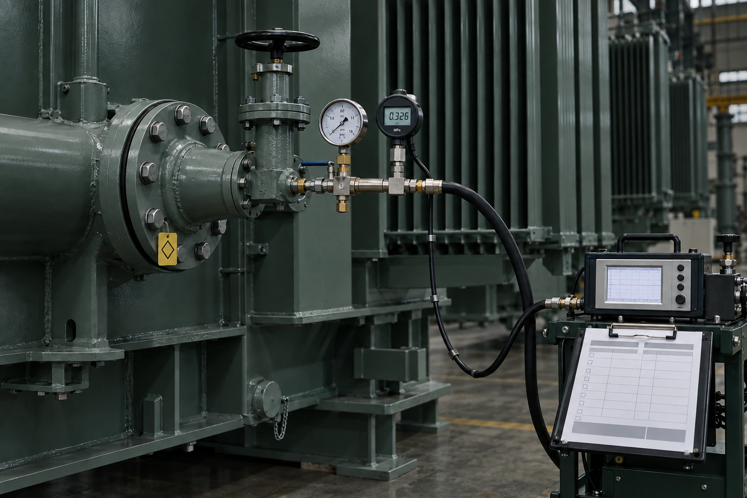 Transformer pressure and quality-control inspection equipment